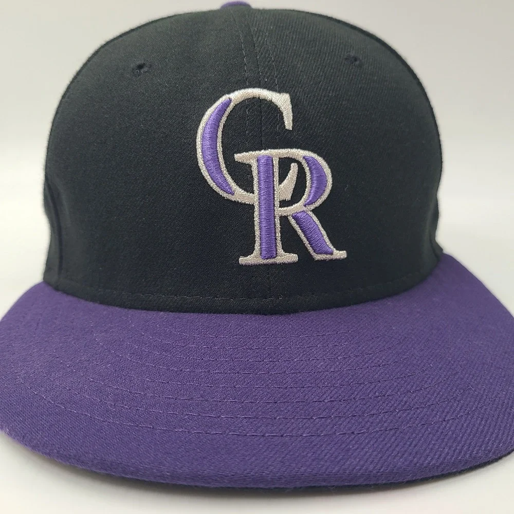 Colorado Rockies Hat Fitted 7 1/4‎ New Era 59Fifty Black Purple MLB Baseball Men